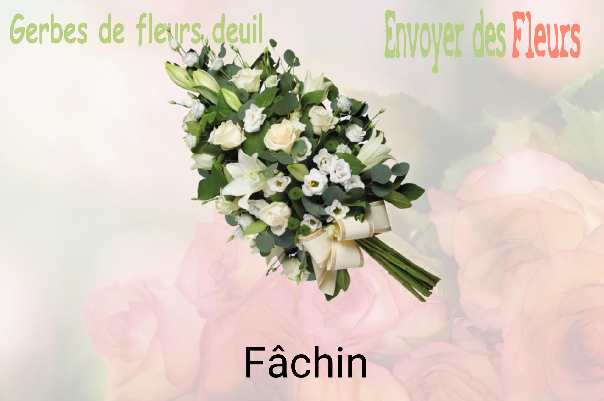 Gerbe de fleurs de deuil livrée à Fâchin